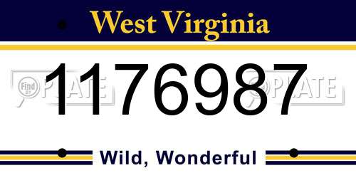 1176987 West Virginia License Plate