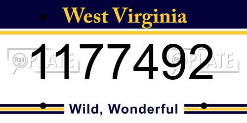 1177492 West Virginia License Plate