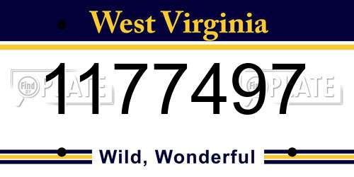 1177497 West Virginia License Plate