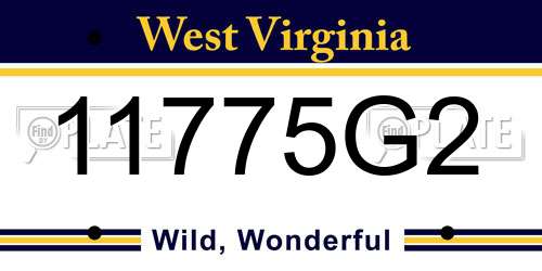 11775G2 West Virginia License Plate