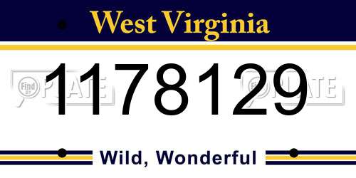 1178129 West Virginia License Plate