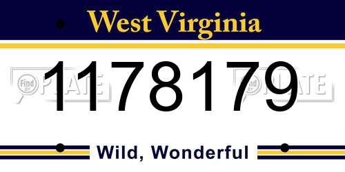 1178179 West Virginia License Plate