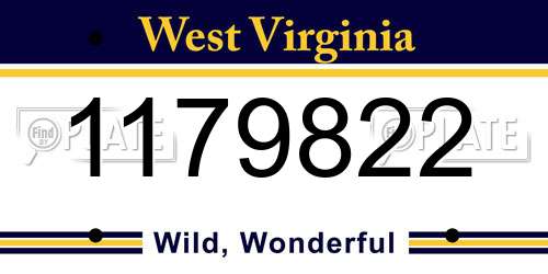 1179822 West Virginia License Plate