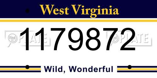1179872 West Virginia License Plate