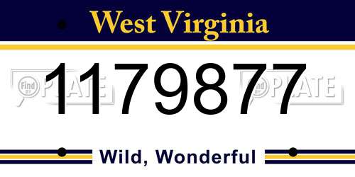 1179877 West Virginia License Plate