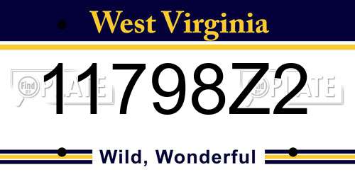 11798Z2 West Virginia License Plate