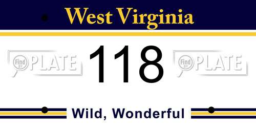 118 West Virginia License Plate
