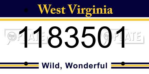 1183501 West Virginia License Plate