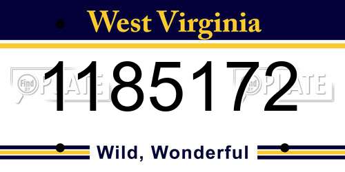 1185172 West Virginia License Plate
