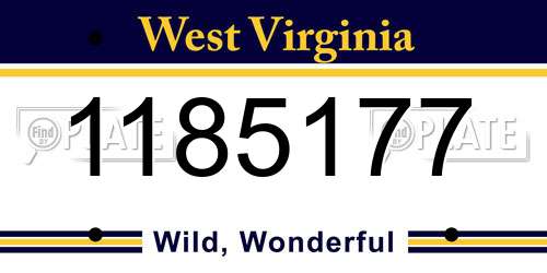 1185177 West Virginia License Plate