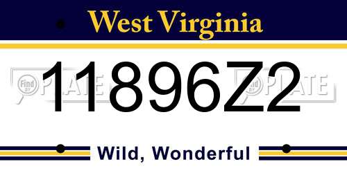 11896Z2 West Virginia License Plate