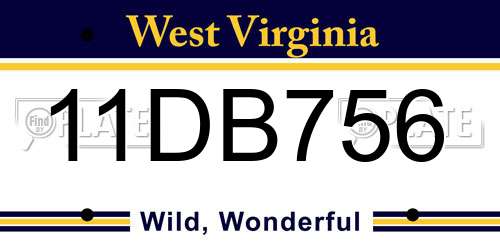 11DB756 West Virginia License Plate