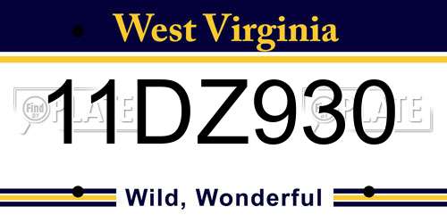 11DZ930 West Virginia License Plate