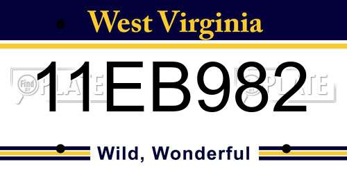 11EB982 West Virginia License Plate