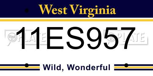 11ES957 West Virginia License Plate