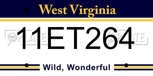11ET264 West Virginia License Plate