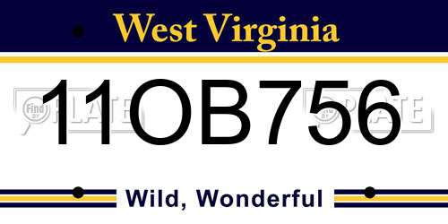 11OB756 West Virginia License Plate