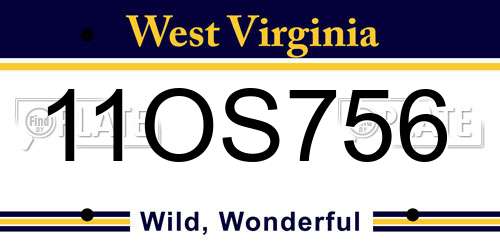 11OS756 West Virginia License Plate