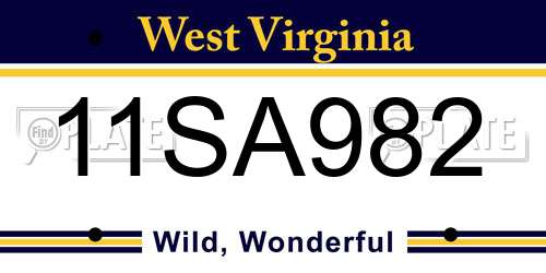 11SA982 West Virginia License Plate