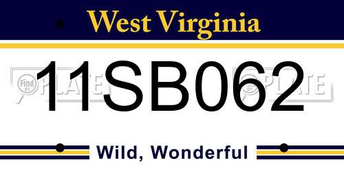 11SB062 West Virginia License Plate
