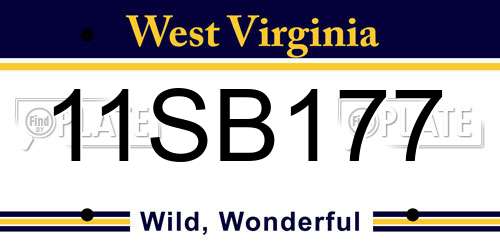 11SB177 West Virginia License Plate