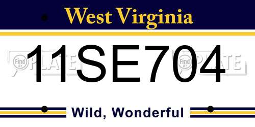 11SE704 West Virginia License Plate