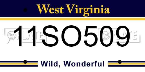 11SO509 West Virginia License Plate