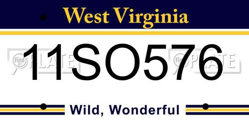 11SO576 West Virginia License Plate