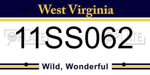11SS062 West Virginia License Plate