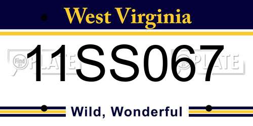 11SS067 West Virginia License Plate