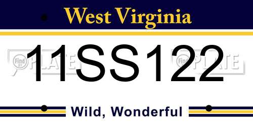 11SS122 West Virginia License Plate