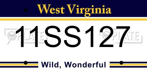 11SS127 West Virginia License Plate