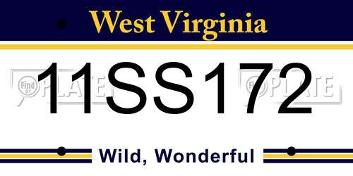 11SS172 West Virginia License Plate