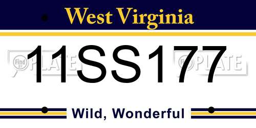 11SS177 West Virginia License Plate