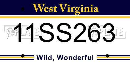 11SS263 West Virginia License Plate