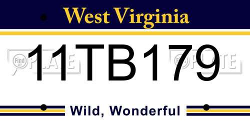 11TB179 West Virginia License Plate