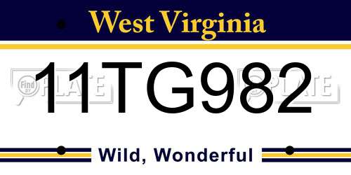 11TG982 West Virginia License Plate
