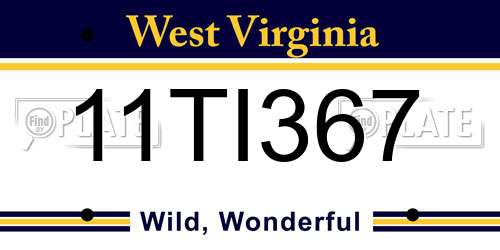 11TI367 West Virginia License Plate