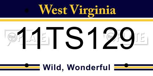 11TS129 West Virginia License Plate