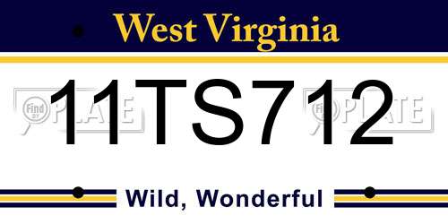 11TS712 West Virginia License Plate
