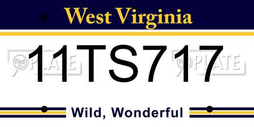 11TS717 West Virginia License Plate