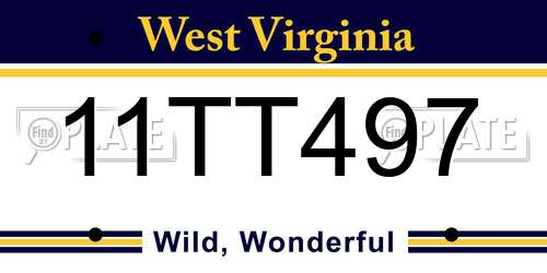 11TT497 West Virginia License Plate
