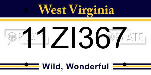 11ZI367 West Virginia License Plate