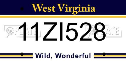11ZI528 West Virginia License Plate