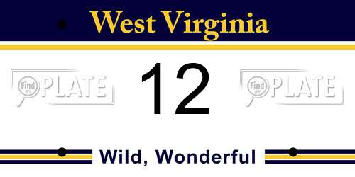 12 West Virginia License Plate