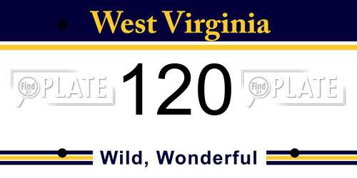 120 West Virginia License Plate