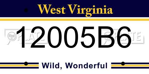 12005B6 West Virginia License Plate