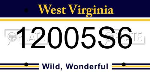 12005S6 West Virginia License Plate