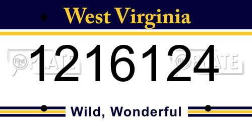 1216124 West Virginia License Plate