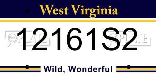 12161S2 West Virginia License Plate